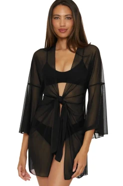Becca by Rebecca Virtue Kimonos / Robes-Mesh Tie Front Kimono