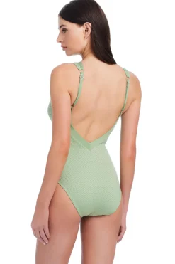 Sanctuary High Leg|One Pieces-Metallic One Piece Swimsuit