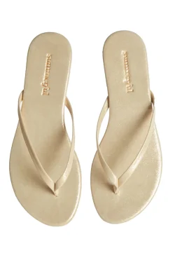Summerful Footwear-Metallic Thong Flip Flops