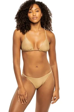 PQ Swim Triangle|Bikinis-Metallic Triangle Bikini Top