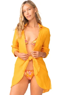 PQ Swim Shirt Dresses|Kimonos / Robes-Millie Linen Kimono Shirt Dress