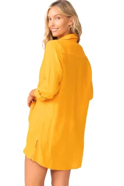 PQ Swim Shirt Dresses|Kimonos / Robes-Millie Linen Kimono Shirt Dress