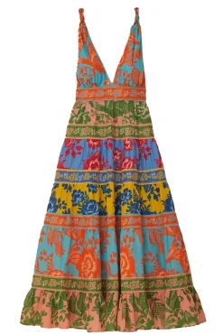 Farm Rio Sundresses-Mixed Lace Garden Midi Dress
