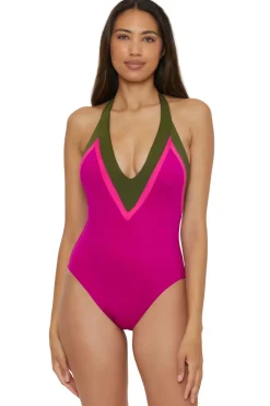 Trina Turk Halter|Plunge-Monaco Halter One Piece Swimsuit