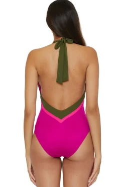 Trina Turk Halter|Plunge-Monaco Halter One Piece Swimsuit