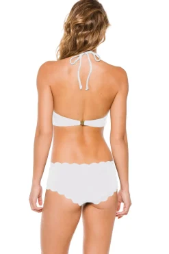 Marysia High Neck|Halter-Mott Scalloped High Neck Halter Bikini Top