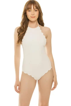Marysia High Neck|Halter-Mott Scalloped High Neck One Piece Swimsuit