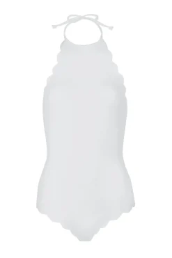 Marysia High Neck|Halter-Mott Scalloped High Neck One Piece Swimsuit