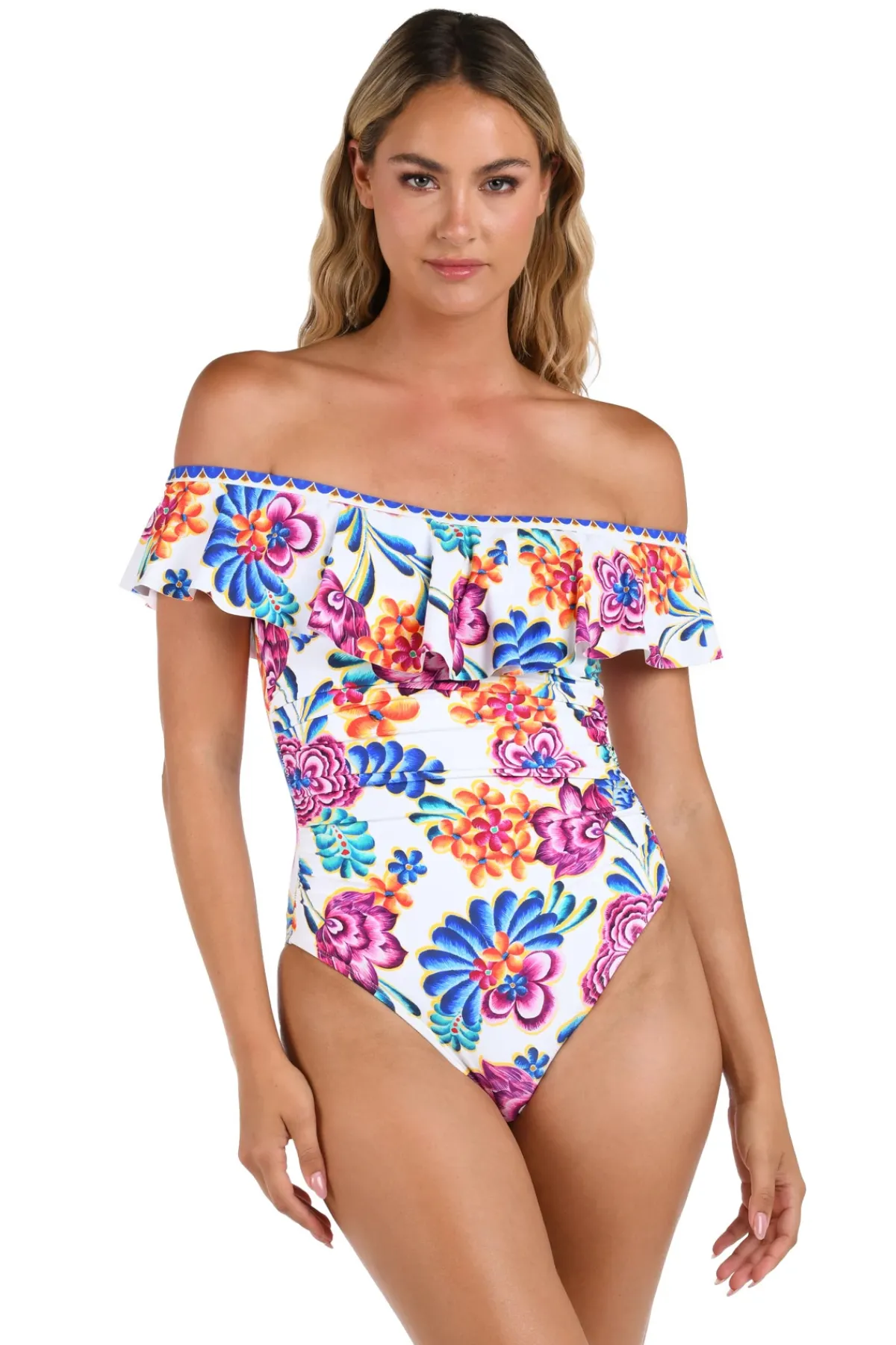 La Blanca Bandeau|One Pieces-Off Shoulder Bandeau One Piece Swimsuit
