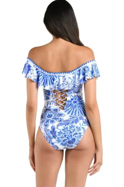 La Blanca Bandeau|One Pieces-Off Shoulder Ruffle One Piece Swimsuit