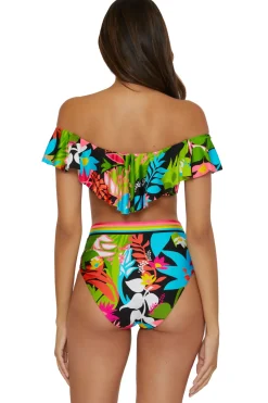 Trina Turk Bandeau|Bikinis-Off-The-Shoulder Ruffle Bandeau Bikini Top