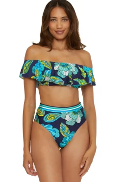 Trina Turk Bandeau|Bikinis-Off-The-Shoulder Ruffle Bandeau Bikini Top