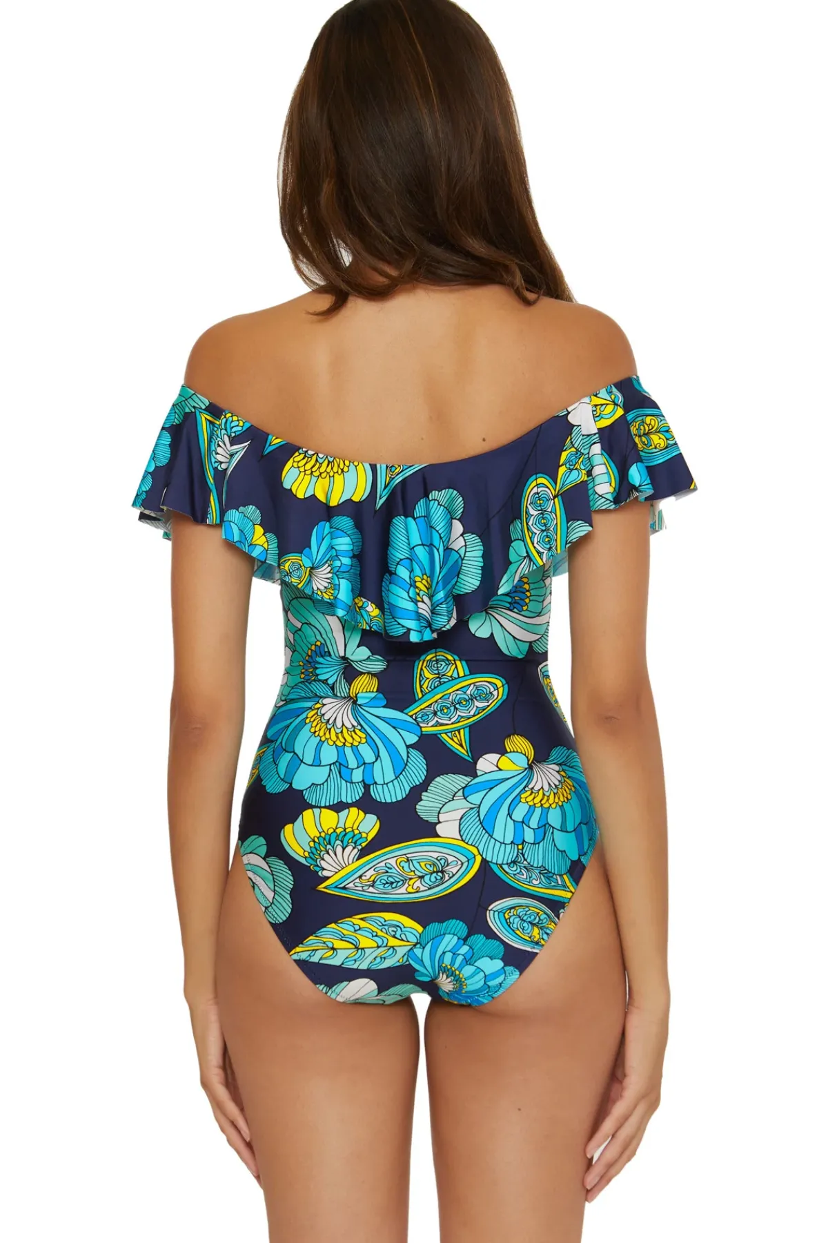 Trina Turk Bandeau|One Pieces-Off-The-Shoulder Ruffle One Piece Swimsuit