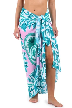 La Blanca Sarongs / Pareos-Opulent Palm Pareo Wrap Cover Up