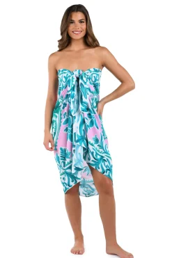 La Blanca Sarongs / Pareos-Opulent Palm Pareo Wrap Cover Up