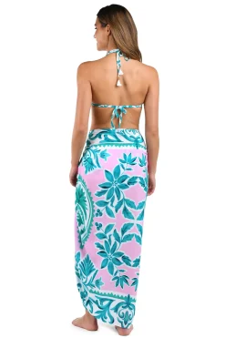 La Blanca Sarongs / Pareos-Opulent Palm Pareo Wrap Cover Up