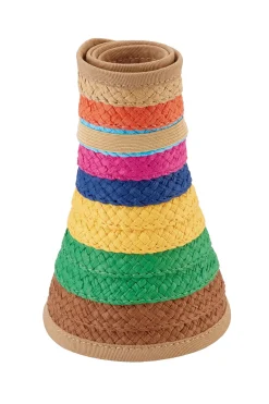 San Diego Hat Hats-Paper Braid Roll Up Visor