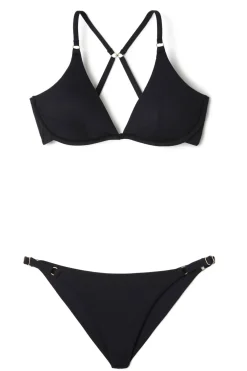 MaxSwim Brazilian / Cheeky|Bikinis-Parker Textured Tab Side Brazilian Bikini Bottom