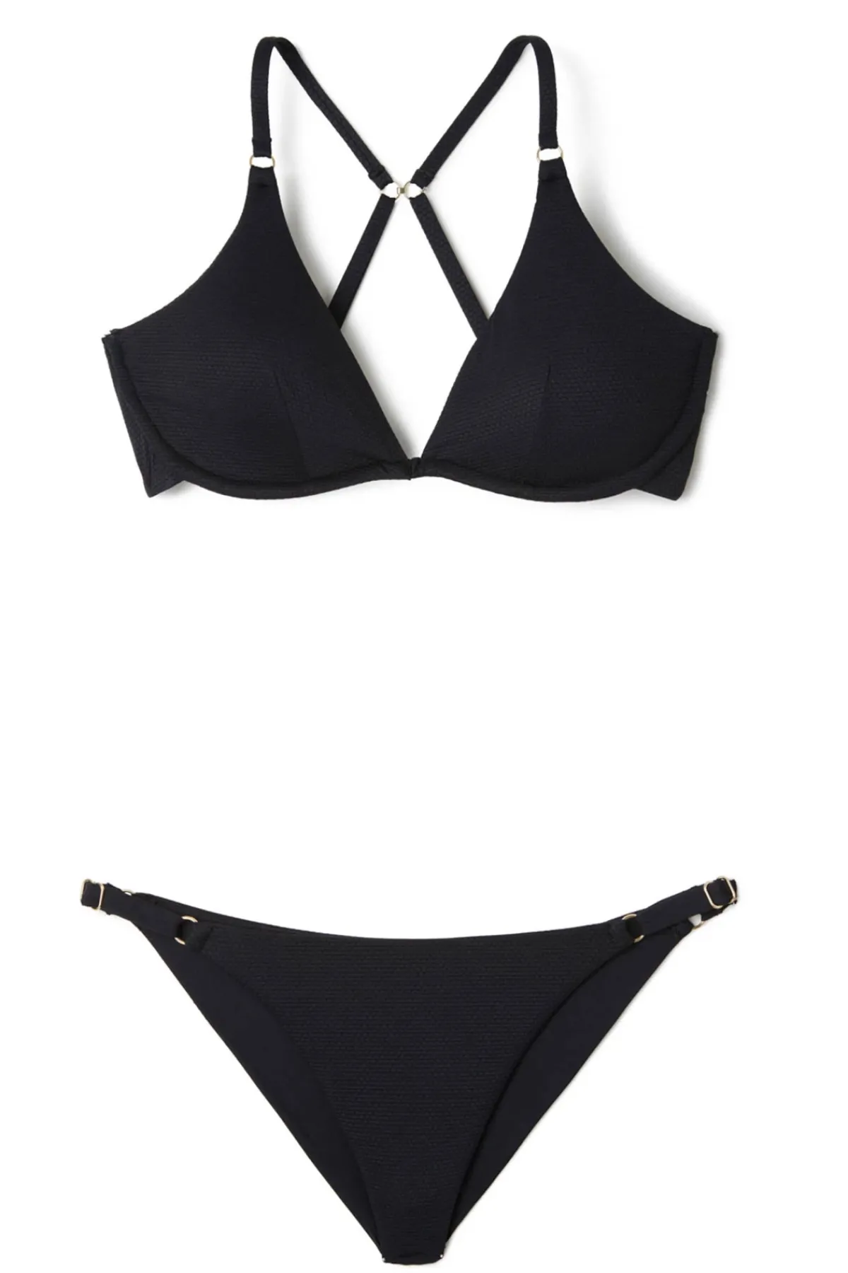 MaxSwim Brazilian / Cheeky|Bikinis-Parker Textured Tab Side Brazilian Bikini Bottom