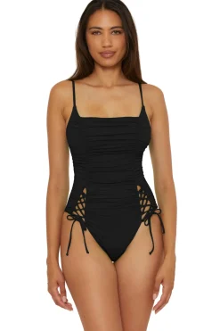 Becca by Rebecca Virtue One Pieces-Paula Lace-Up One Piece Swimsuit