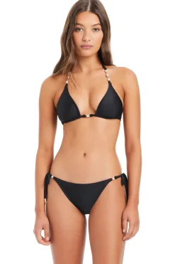Red Carter Triangle|Halter-Pearl Triangle Bikini Top
