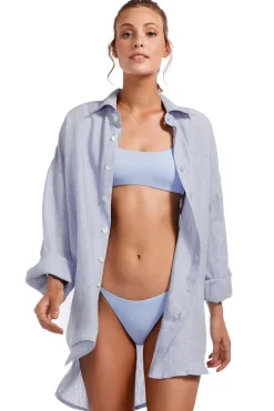 Vitamin A Shirt Dresses-Playa Button Down Shirt Dress