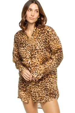 Vitamin A Shirt Dresses-Playa Linen Button Down Shirt Dress