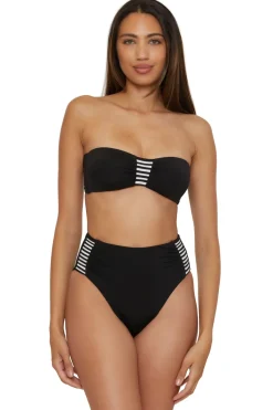 Trina Turk Halter|Bandeau-Pleated Bandeau Bikini Top