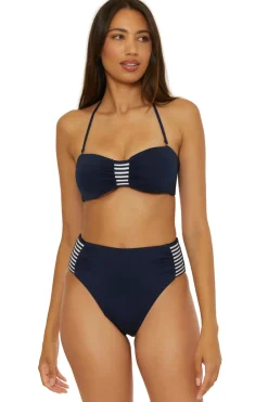 Trina Turk Halter|Bandeau-Pleated Bandeau Bikini Top