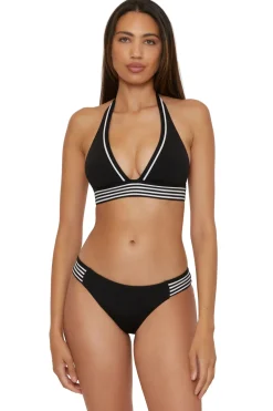 Trina Turk Triangle|Halter-Pleated Halter Bikini Top