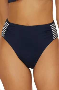 Trina Turk High Leg|High Waist-Pleated High Waist Bikini Bottom