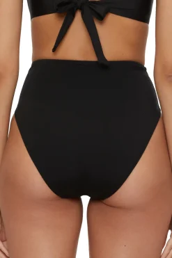Trina Turk High Leg|High Waist-Pleated High Waist Bikini Bottom