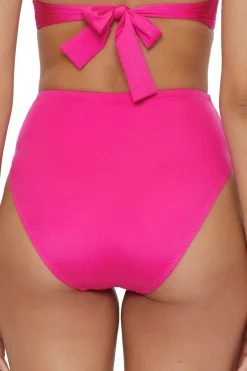 Trina Turk High Leg|High Waist-Pleated High Waist Bikini Bottom
