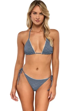 Swim Systems Triangle|Halter-Pom Pom Triangle Bikini Top