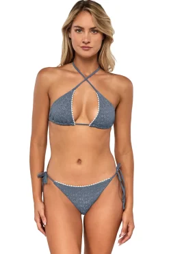 Swim Systems Triangle|Halter-Pom Pom Triangle Bikini Top
