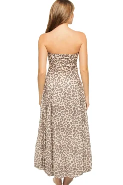 Kivari Sundresses-Linen Strapless Maxi Dress