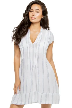 CP Shades Tunics-Regina Stripe V-Neck Tunic