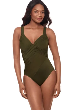 Miraclesuit One Pieces-Revelle Underwire Over The Shoulder One Piece Swimsuit