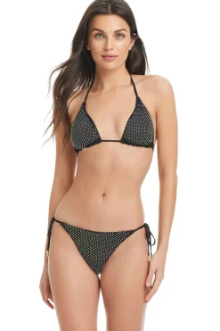 Red Carter Triangle|Halter-Rhinestone Triangle Bikini Top