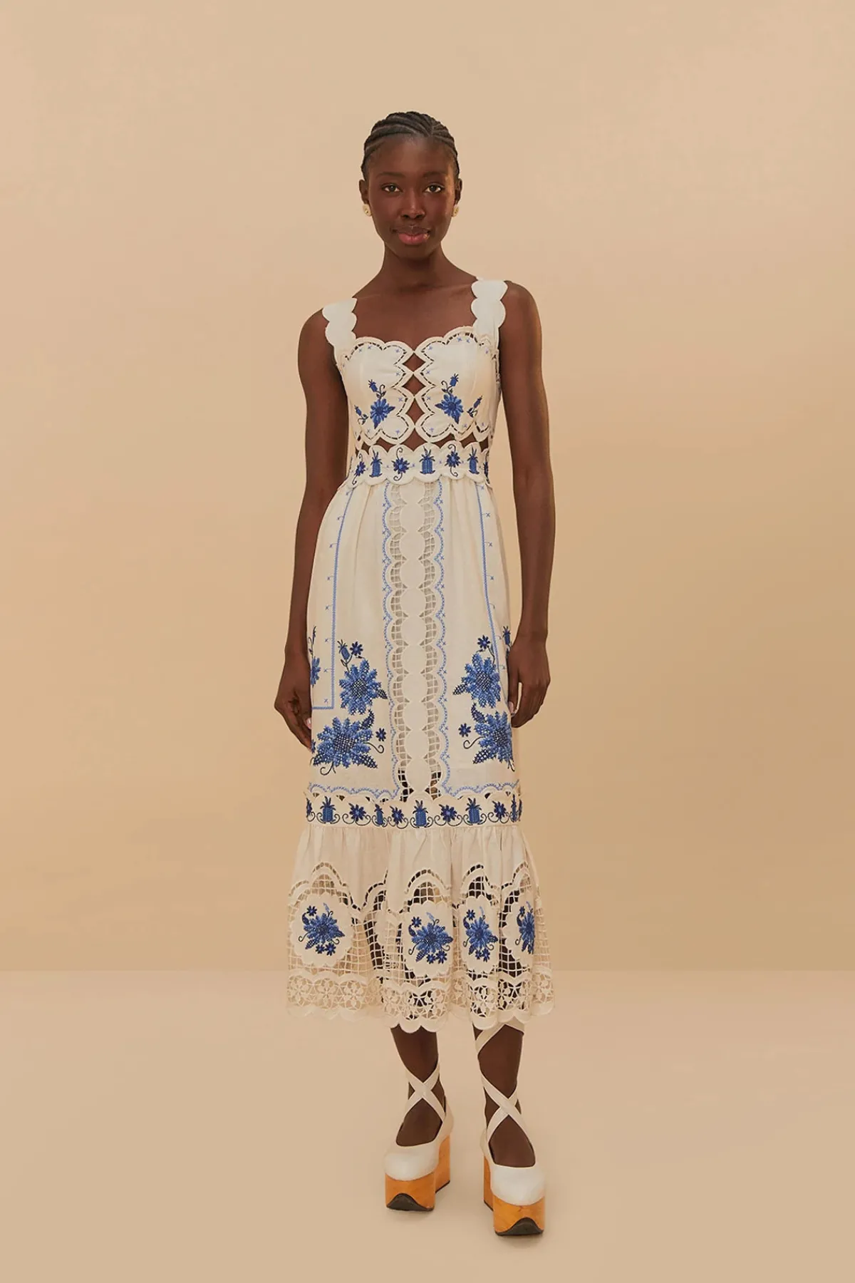 Farm Rio Sundresses-Richelieu Midi Dress