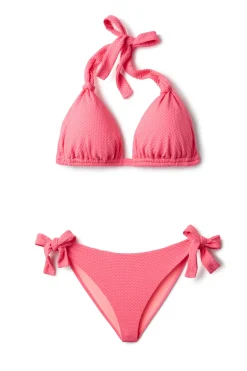 MaxSwim Triangle|Halter-Riley Textured Halter Sliding Bikini Top