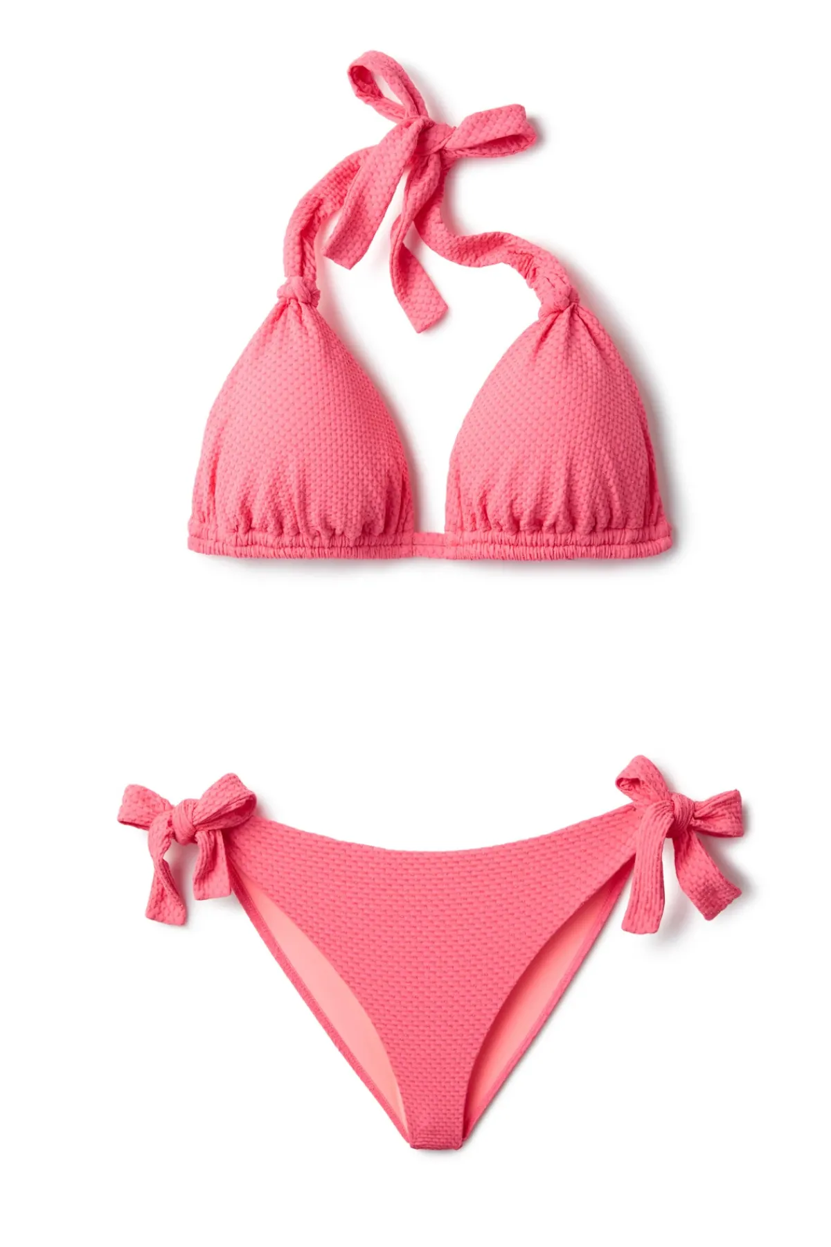 MaxSwim Triangle|Halter-Riley Textured Halter Sliding Bikini Top
