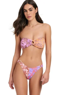 Red Carter Halter|Bandeau-Ring Bandeau Bikini Top