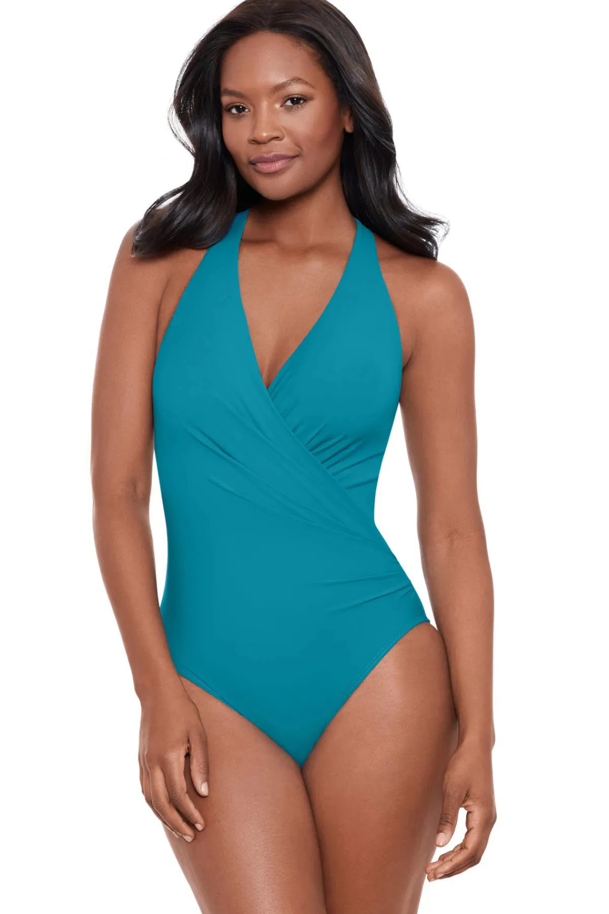 Miraclesuit One Pieces-Rock Solid Wrapsody Surplice One Piece Swimsuit