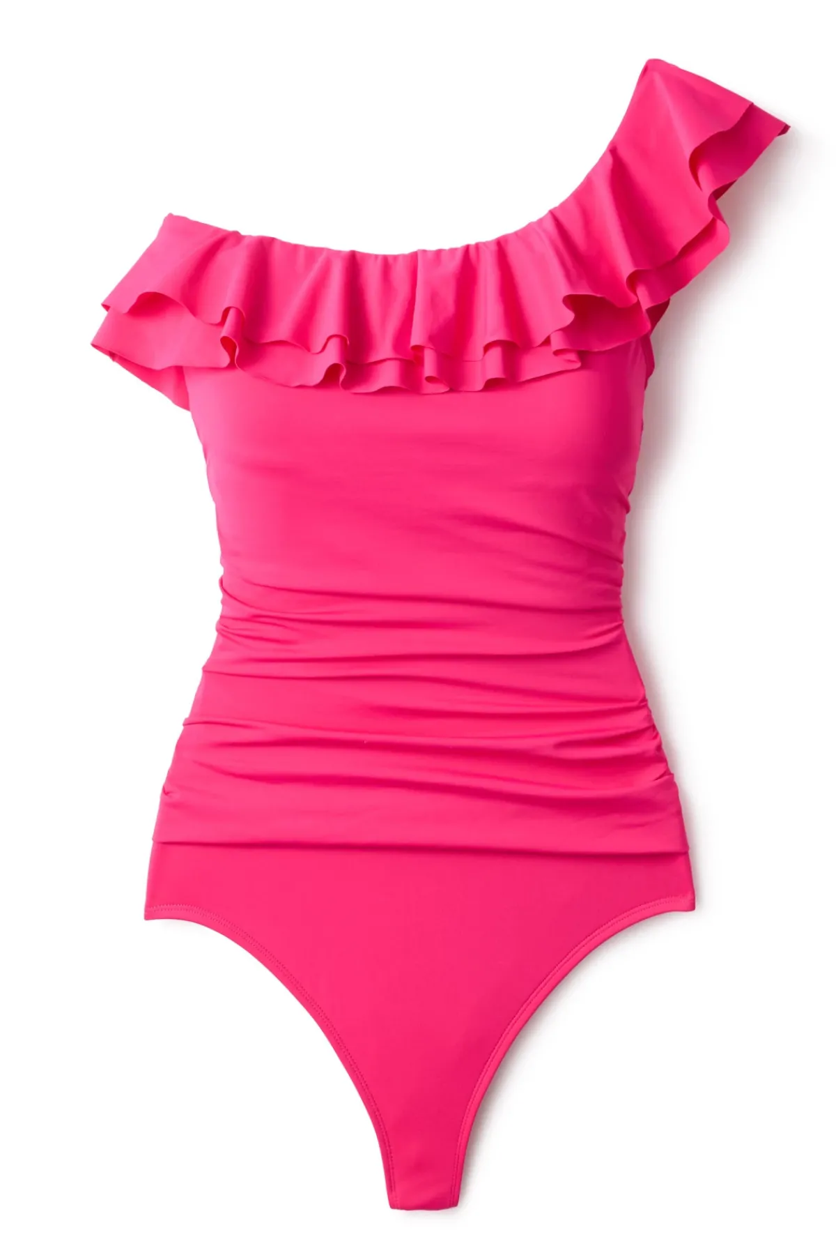 Cerulean Sea Asymmetrical|One Pieces-Ruffle Asymmetrical One Piece Swimsuit