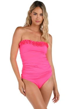 La Blanca Bandeau|Tank-Ruffle Bandeau Tankini Top