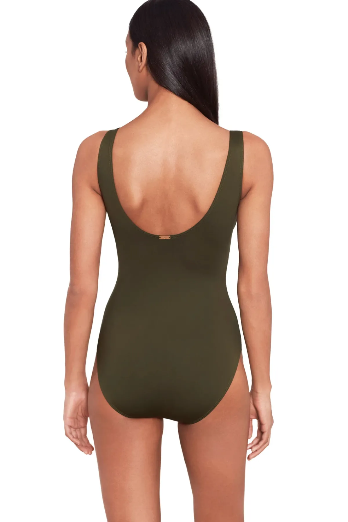 Lauren Ralph Lauren Tank|One Pieces-Ruffle Over The Shoulder One Piece Swimsuit