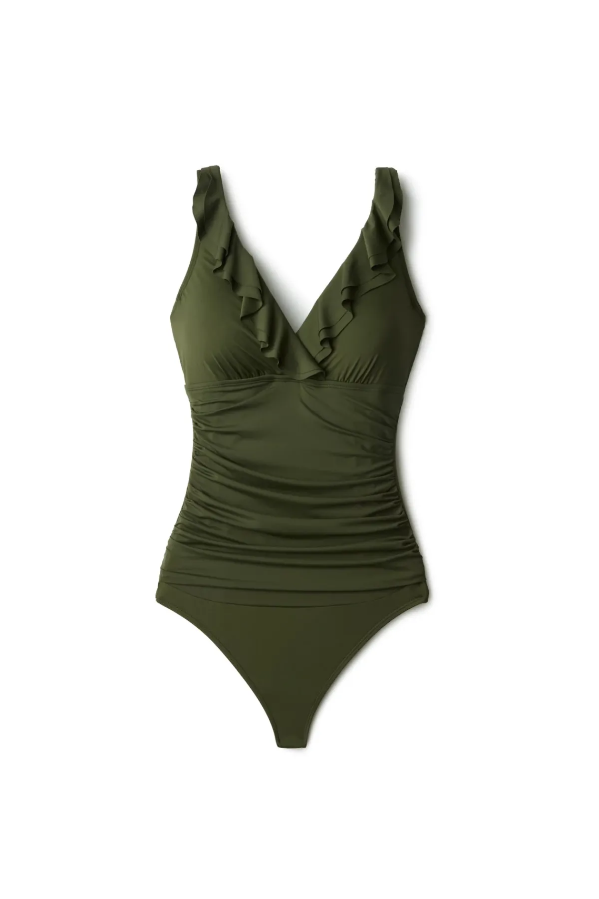 Lauren Ralph Lauren Tank|One Pieces-Ruffle Over The Shoulder One Piece Swimsuit