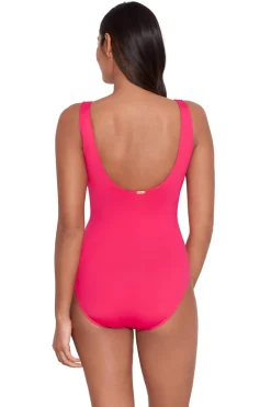 Lauren Ralph Lauren Tank|One Pieces-Ruffle Over The Shoulder One Piece Swimsuit