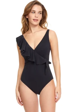 Profile by Gottex One Pieces-Ruffle Surplice One Piece Swimsuit